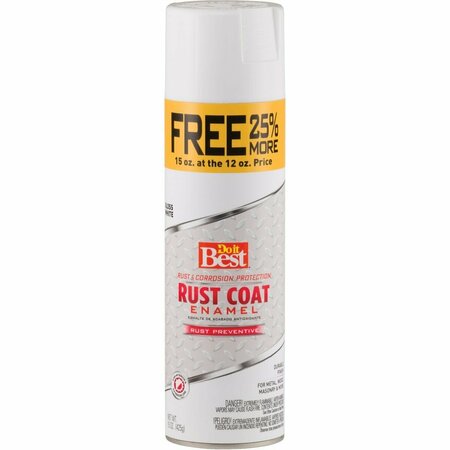 ALL-SOURCE Rust Coat Enamel Gloss White 15 Oz. Anti-Rust Spray Paint 203614D